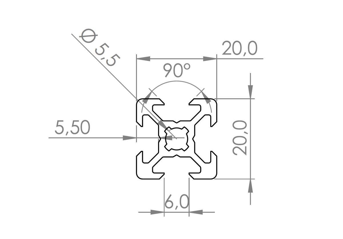 aluminium slot profile 2020 vslot