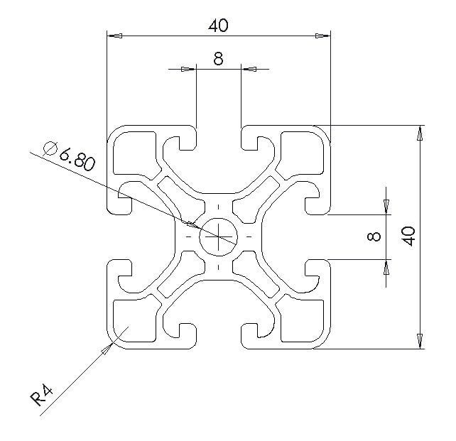 aluminium tslot profile 40x40 dimensions