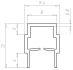 Technical drawing cover profile for 40series aluminium Tslots slot cover plate clamping insert