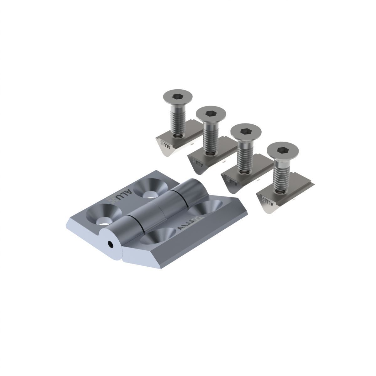 その他 Low Profile Hinge Mount 40-63" Metal hinge 4040 – for 40 series aluminium profiles | ALUX