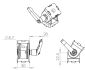 Technical drawing of the Pivot Joint 30 with locking lever showing 30 mm base width 28 mm arm offset Ø8.7 mm bore and 182 rotation range.