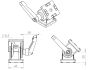 Technical drawing of the Pivot Joint 45 with locking lever showing 45 mm base width 39 mm arm offset Ø 8.5 mm bore and 178 pivot range for 45-Series Slot 810 profiles.