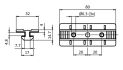 Technical drawing metal sliding element for 40series aluminium construction profiles