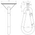 Technical drawing sliding hook element with carabiner for 20-series aluminium profiles