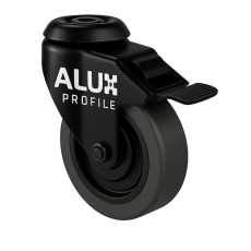Swivel castor wheel with brake 50 mm black