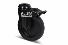 Swivel castor wheel with brake 100 mm black Swivel castor wheel with brake 100 mm black