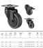Swivel castor wheel with brake 100 mm black plate