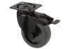 Swivel castor wheel with brake 100 mm black plate