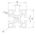 Technical drawing black anodized aluminium slot profile 4040 40x40mm 8mm T-Slot dimensions